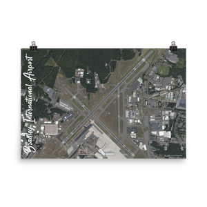 Bradley International Airport (KBDL) Satellite Image Poster