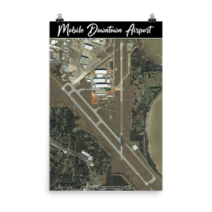 Mobile Downtown Airport (KBFM) Satellite Image Poster