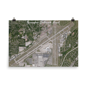 Birmingham-Shuttlesworth International Airport (KBHM) Satellite Image Poster