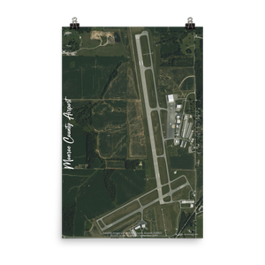 Monroe County Airport (KBMG) Satellite Image Poster