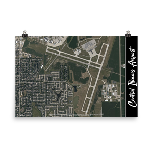 Central Illinois Regional Airport at Bloomington-Normal (KBMI) Satellite Image Poster