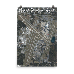 Nashville International Airport (KBNA) Satellite Image Poster
