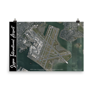 General Edward Lawrence Logan International Airport (KBOS) Satellite Image Poster