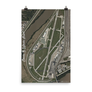 Charles B. Wheeler Downtown Airport (KMKC) Satellite Image Poster