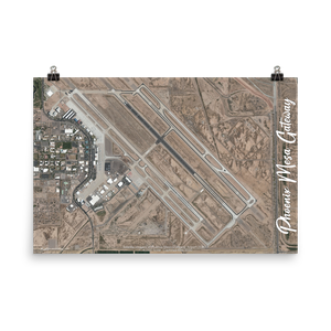 Phoenix-Mesa-Gateway Airport (KIWA) Satellite Image Poster