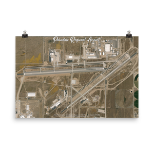 Palmdale Regional/USAF Plant 42 Airport (KPMD) Satellite Image Poster