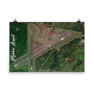 Molokai Airport (PHMK) Satellite Image Poster