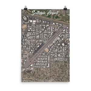 Scottsdale Airport (KSDL) Satellite Image Poster