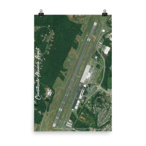 Charlottesville Albemarle Airport (KCHO) Satellite Image Poster