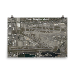 Miami International Airport (KMIA) Satellite Image Poster