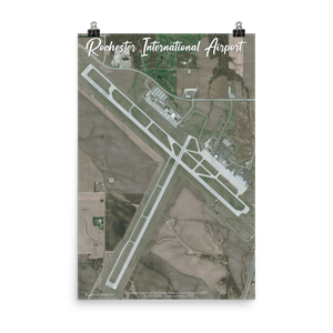 Rochester International Airport (KRST) Satellite Image Poster