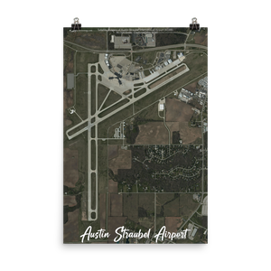 Austin Straubel International Airport (KGRB) Satellite Image Poster