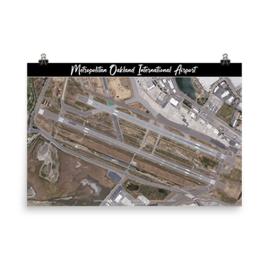 Metropolitan Oakland International Airport (KOAK) Satellite Image Poster