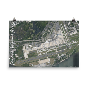 Philadelphia International Airport (KPHL) Satellite Image Poster