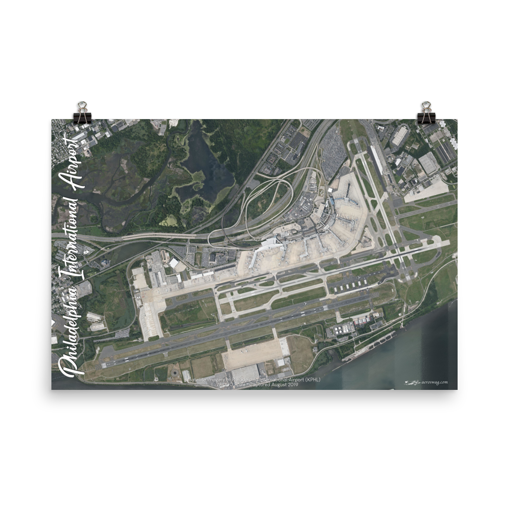 Philadelphia International Airport (KPHL) Satellite Image Poster ...