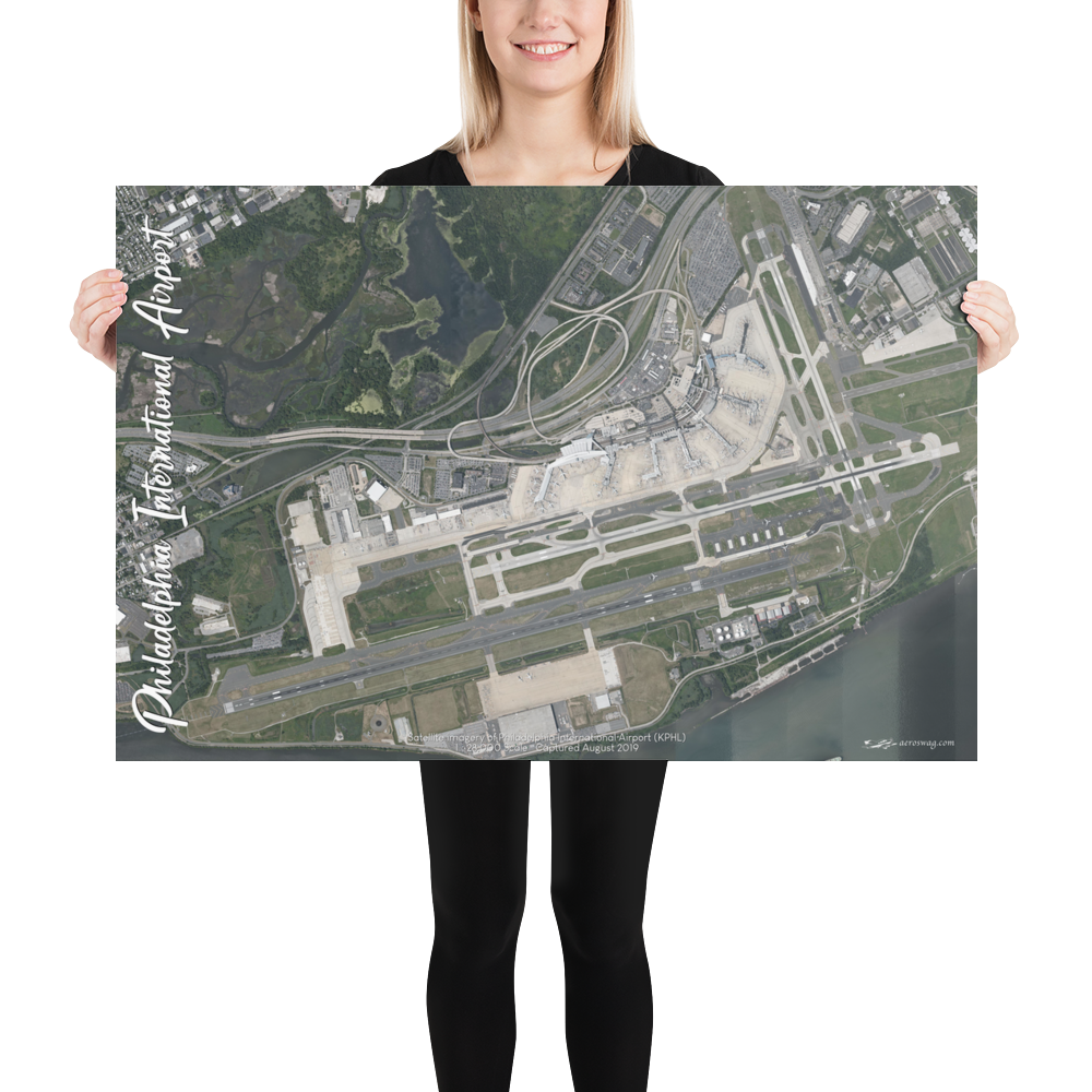 Philadelphia International Airport (KPHL) Satellite Image Poster ...