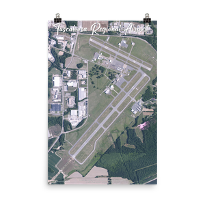 Tuscaloosa Regional Airport (KTCL) Satellite Image Poster