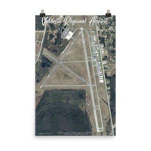 Valdosta Regional Airport (KVLD) Satellite Image Poster