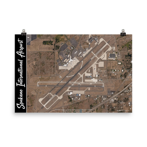 Spokane International Airport (KGEG) Satellite Image Poster