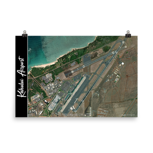 Kahului Airport (PHOG) Satellite Image Poster