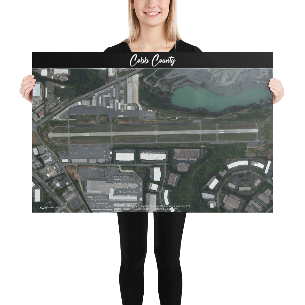 Cobb County-Mc Collum Field (KRYY) Satellite Image Poster 