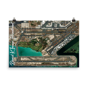 Daniel K Inouye International Airport (PHNL) Satellite Image Poster
