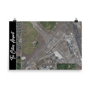 Tri Cities Airport (KPSC) Satellite Image Poster
