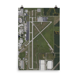 New Century Aircenter Airport (KIXD) Satellite Image Poster