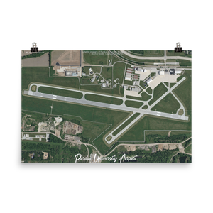 Purdue University Airport (KLAF) Satellite Image Poster