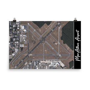 Long Island Mac Arthur Airport (KISP) Satellite Image Poster