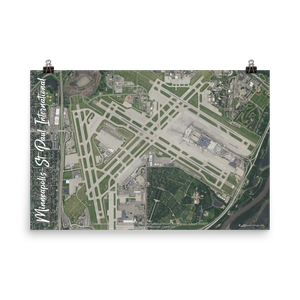 Minneapolis-St Paul International/Wold-Chamberlain Airport (KMSP) Satellite Image Poster