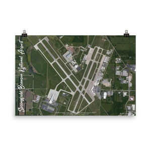 Springfield Branson National Airport (KSGF) Satellite Image Poster