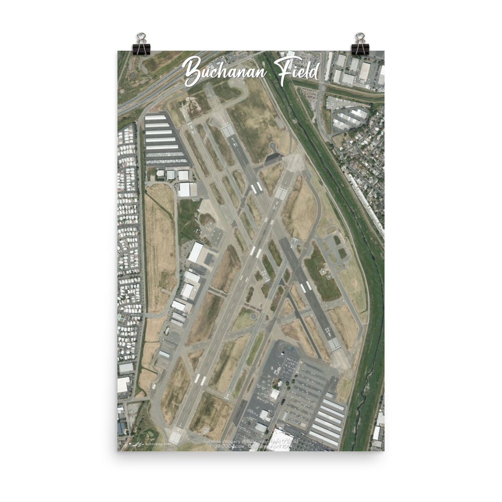 Buchanan Field (KCCR) Satellite Image Poster 