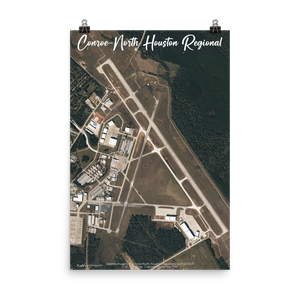 Conroe-North Houston Regional Airport (KCXO) Satellite Image Poster