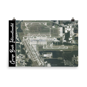 George Bush Intercontinental Houston Airport (KIAH) Satellite Image Poster