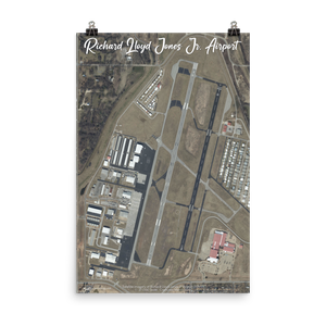 Richard Lloyd Jones Jr Airport (KRVS) Satellite Image Poster
