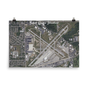 Buffalo Niagara International Airport (KBUF) Satellite Image Poster