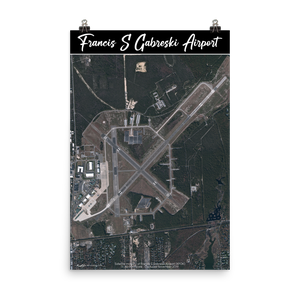 Francis S Gabreski Airport (KFOK) Satellite Image Poster