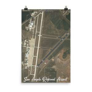 San Angelo Regional Mathis Field (KSJT) Satellite Image Poster