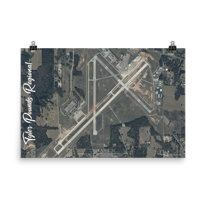 Tyler Pounds Regional Airport (KTYR) Satellite Image Poster