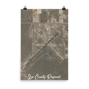 Lea County Regional Airport (KHOB) Satellite Image Poster