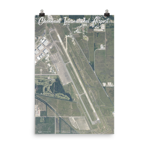 Chennault International Airport (KCWF) Satellite Image Poster