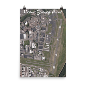 Hartford Brainard Airport (KHFD) Satellite Image Poster