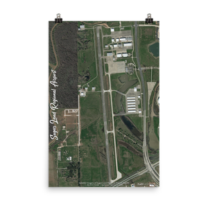 Sugar Land Regional Airport (KSGR) Satellite Image Poster