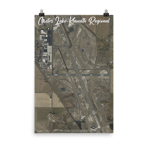 Crater Lake-Klamath Regional Airport (KLMT) Satellite Image Poster