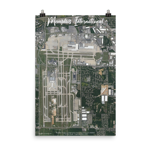Memphis International Airport (KMEM) Satellite Image Poster