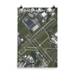 Northeast Philadelphia Airport (KPNE) Satellite Image Poster