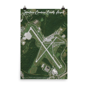 John Murtha Johnstown Cambria County Airport (KJST) Satellite Image Poster
