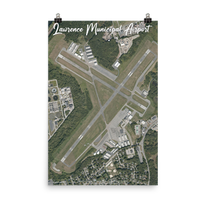 Lawrence Municipal Airport (KLWM) Satellite Image Poster