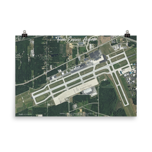 Toledo Express Airport (KTOL) Satellite Image Poster